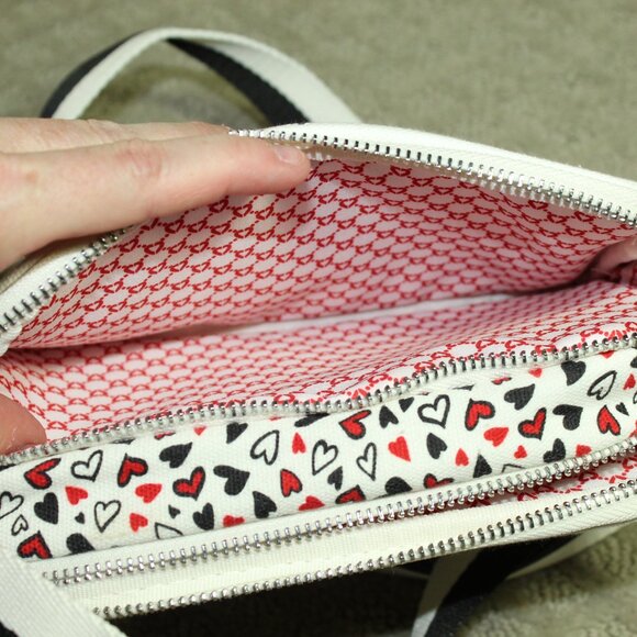 BRIGHTON Lovely "LOVE SCROLL" Canvas Crossbody Bag/Purse NWT - - Picture 8 of 12